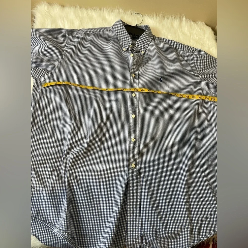 Polo Blake 2 Ply Cotton Gingham Blue Checkered Shirt XL